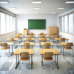 a classroom on white background