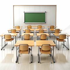 a classroom on white background