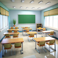 a classroom on white background