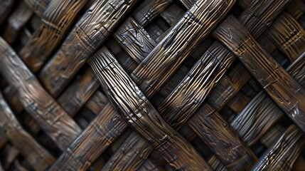 A close-up view of woven material showcasing intricate patterns and textures.