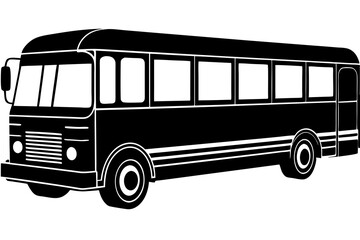 School Bus Silhouette - Vector Illustration, Educational and Transportation Design