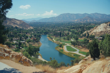 Mount Rubidoux; Riverside, California, Aerial View