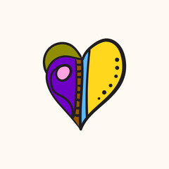 Love Heart Symbol Icon, valentine. colorful geometric decorative illustrations.