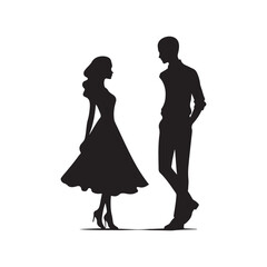 Happy valentine silhouette vector icon art illustration with white background