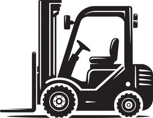 Industrial forklift lifting silhouette vector illustration isolated on a white background