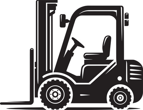 black forklift side view clip art preview