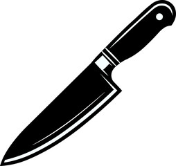 Barbecue knife. Silhouette of a sharp knife, Barbecue symbol