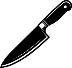 Barbecue knife. Silhouette of a sharp knife, Barbecue symbol