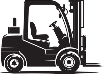 Industrial forklift lifting silhouette vector illustration isolated on a white background