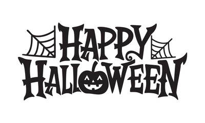 Happy Halloween. Hand drawn text.vector isolated on white background