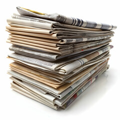news papers on white background