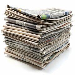 news papers on white background