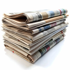 news papers on white background