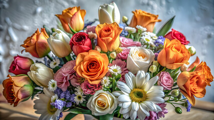 Fototapeta premium generate a vibrant and colorful image of a bouquet