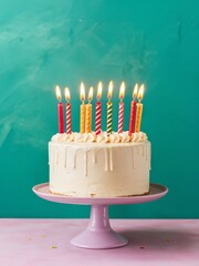 birthday cake with candles