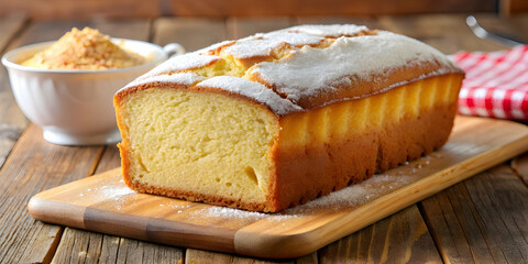 pound cake on white background