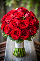 red rose wedding bouquet