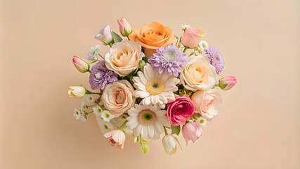 generate a vibrant and colorful image of a bouquet