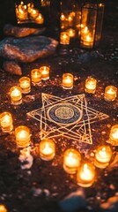 Seal of Solomon Mystical Ceremony Judaism, Islam Religion Spiritual Symbol