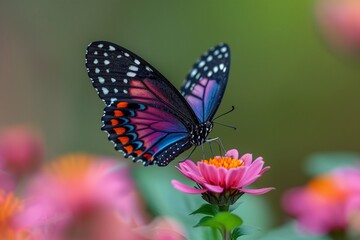 Fototapeta premium Purple butterfly on flower