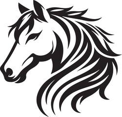 A Hors head silhouette vector art