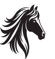 A Hors head silhouette vector art