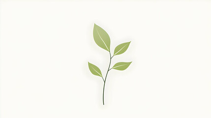 Fototapeta premium A minimalist design featuring a single green tree sprout against a clean, white background