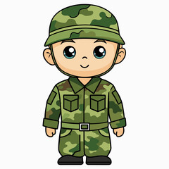 Military Uniforms on White Background