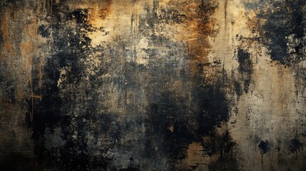 Obraz premium Rough, abstract grunge texture with heavy, dark brushstrokes and a worn, industrial look.