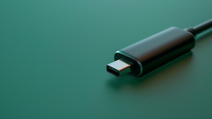Reader adaptor to usb type c cable isolated on green background