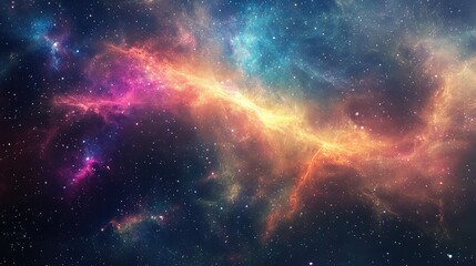 Naklejka premium Mystical galactic textures with radiant nebulae and soft light effects, creating a serene and ethereal space scene.