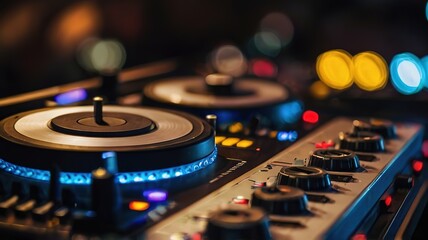 Naklejka premium dj mixing music