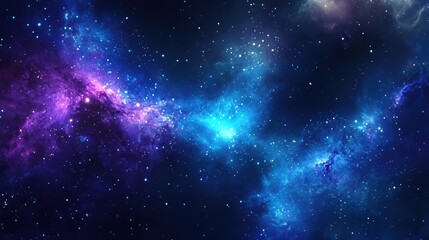 Naklejka premium Mystical galactic textures with a blend of deep blues, purples, and sparkling stardust, evoking a magical space ambiance.