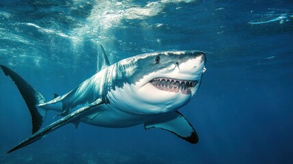 Fototapeta premium Great White Shark Underwater