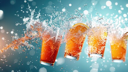 Create captivating artwork depicting the energy boost and refreshment of sports and energy drinks.