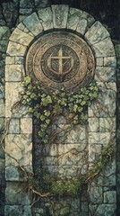 Obraz premium Seal of Solomon Historic Wall Judaism, Islam Religion Spiritual Symbol