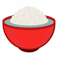 Rice Bowl on White vector