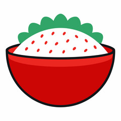 Rice Bowl on White vector