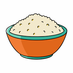 Rice Bowl on White vector