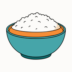 Rice Bowl on White vector