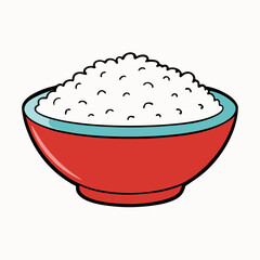Rice Bowl on White vector