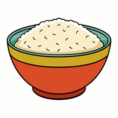 Rice Bowl on White vector