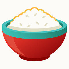 Rice Bowl on White vector