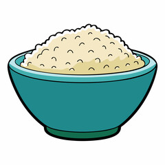 Rice Bowl on White vector