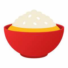 Rice Bowl on White vector