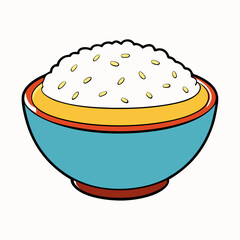 Rice Bowl on White vector