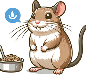 Cute Gerbil vector cartoon illustration