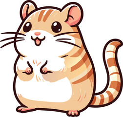 Cute Gerbil vector cartoon illustration
