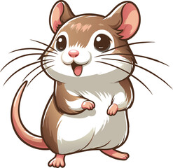 Cute Gerbil vector cartoon illustration