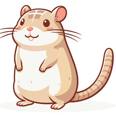 Cute Gerbil vector cartoon illustration